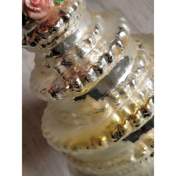 Unique blown glass wedding cake ornament tree Xmas glitter - Picture 15 of 16